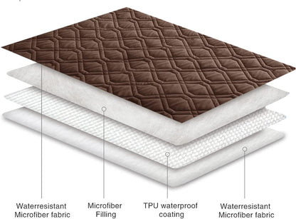 Funda impermeable para cama de perro, manta reversible para muebles, cama, sofá (30 x 70 pulgadas, color chocolate y beige)