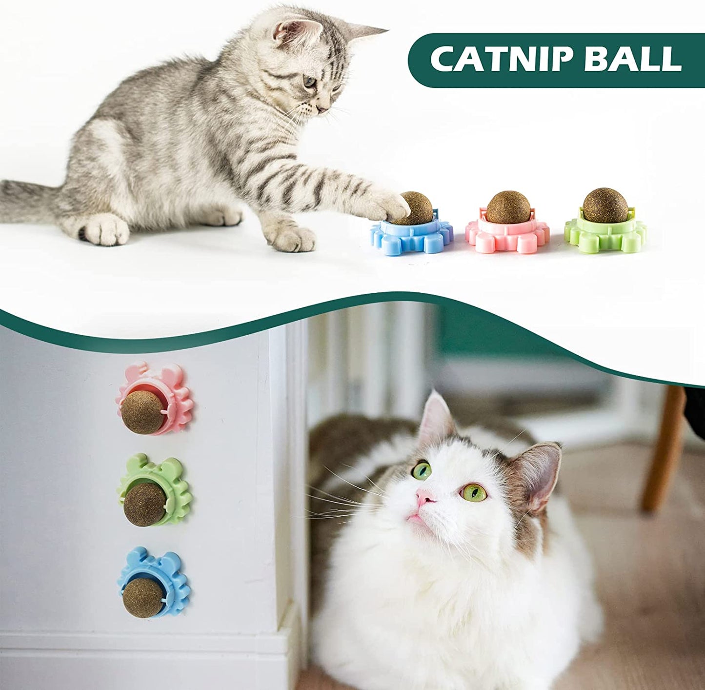 Bola de hierba gatera - CATNIP juguete sensorial para estimular gatitos